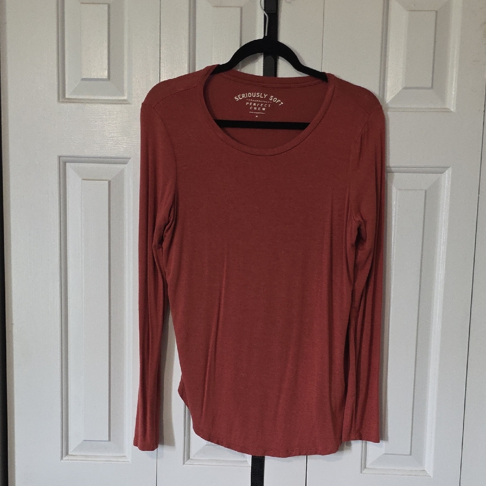 Aeropostale Women's Long Sleeve Top in Rust